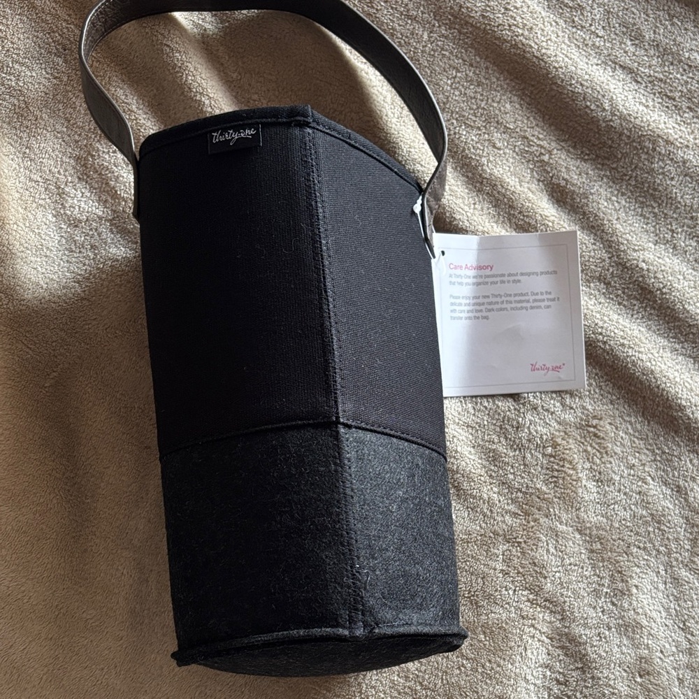 Thirty-One Black and Gray Felt Gift Bag